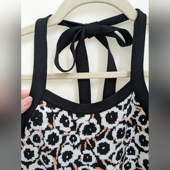 DVF for Target Halter Tie Neck Neutral Poppy Floral Knit Midi Dress Size 2X - Picture 5 of 15